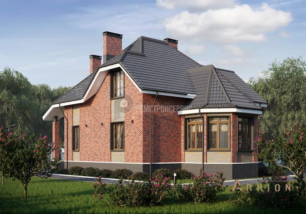 2. Проект одноэтажного дома в европейском стиле с многоскатной кровлей, t-33-01, площадью - 150 кв c мансардой